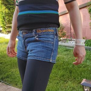 Rocawear Y2K Low Rise Daisy Duke Jean Shorts Size 3/4 or 2